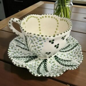 Tazza in porcellana da tè con Piattini finemente decorati