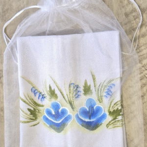 Set di 2 strofinacci in cotone decorati a mano