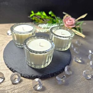 Set Elegante di 3 Candele in Bicchierino