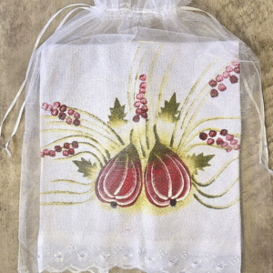 Set di 2 strofinacci in cotone decorati a mano