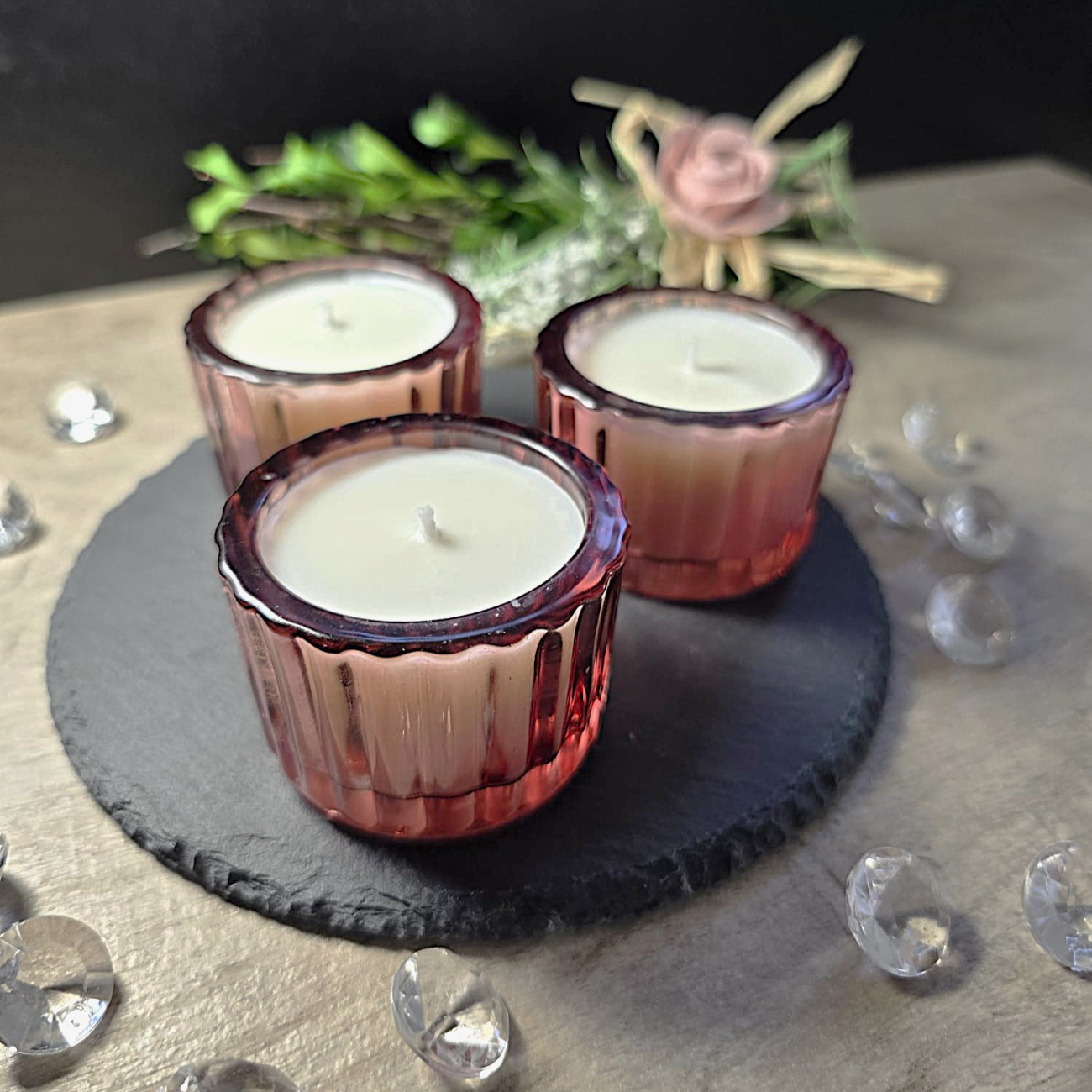 Set Elegante di 3 Candele in Bicchierino (senza portacandele)