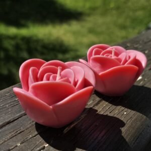 Set di 2 Candele Artigianali di Fiore Festa della Mamma